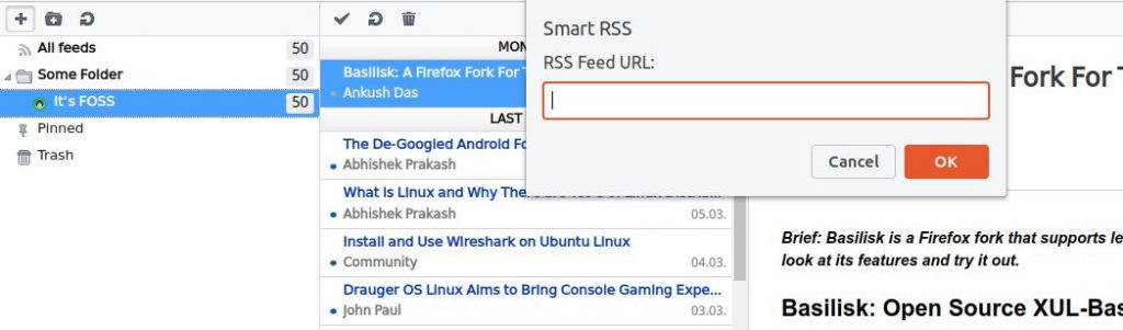  Simple RSS Reader Add Feed 